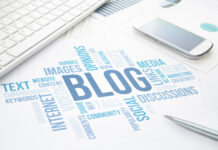 Drømmer du om din egen blog? Wordart som danner ordet blog