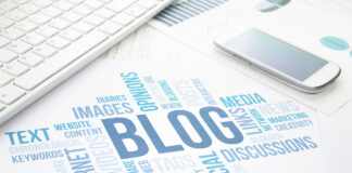 Wordart som danner ordet blog