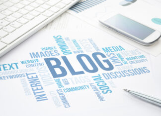 Wordart som danner ordet blog