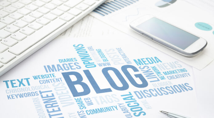 Wordart som danner ordet blog